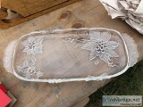 CLEAR GLASS CHRISTMAS SERVING PLATTER