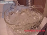 Crystal Punch Bowl with 12 cups and hooks for hanging