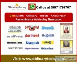 Times of India Gurgaon Obituary Ad Booking Service Online