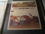 Picture in a metal frame &ndash Marwoods Boquet (race horse)