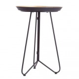 Alan Black And Gold Round End Table With Mirrored Top  ChicParad