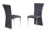 Buy Angela Antiqued Grey Leather Dining Chair