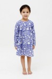 Buy Online Blue Block Printed Full Sleeves Tunic In Jaipur