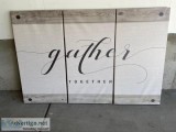 Gather wall sign 60" wide X 40" high