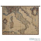 BUY ITALIAN TAPESTRY WALL HANGING  ANCIENT MAP OF ITALY 