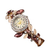 Crystal Leaf Bracelet Watch
