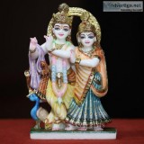 Marble statue Radha Krishna Mumbai. - Gaj Arts