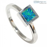 CRYSTAL JUNGLE STERLING SILVER AUSTRALIAN OPAL RING