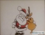 Santa and Rudolph GG - 16" x 20" Canvas Painting