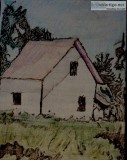 Old Church House In Field GG &ndash 11&rdquo x 14&rdquo Canvas C