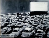 Old Drive In Cars &ndash 11&Prime x 14&Prime Canvas Painting