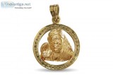 Auspicious Sri Sai Baba Pendant In 14k Gold With Diamonds