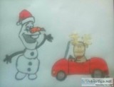 Holiday Frozen and Rudolph In Car GG &ndash 8&Prime x 11&Prime P