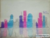 Houston City Skyline In Winter Colors GG &ndash 8&Prime x 11&Pri