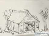 Old Barn Scenery 89 GG &ndash 9&rdquo x 12&rdquo Prncil