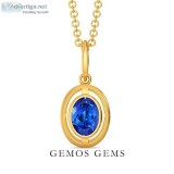 Tanzanite Drop Pendant Necklace Oval Shaped Blue Gemstone Neckla