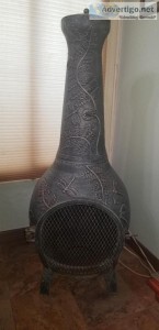 Cast iron wood burning chiminea