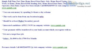 Home based data entry jobs