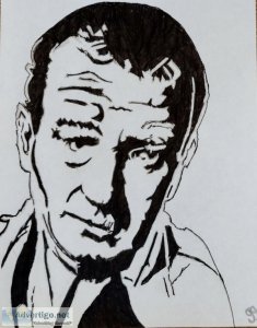 Actor John Wayne Black and White 4 GG - 8.5" x 11" Art I