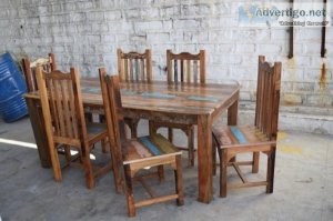 Dining table with six chairs