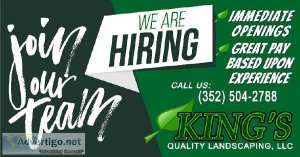 Experienced Landscapers Needed