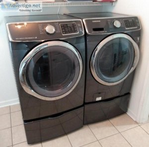 SAMSUNG FRONT-LOADING WASHER and DRYER with PEDESTALS