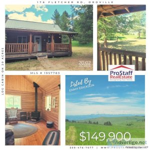 Log Cabin on 20 Acres