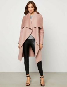 Women s Draped Front Wool Down Coat Online - Zooloo Leather