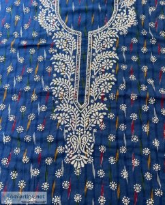 Buy chikankari kurti material online - chikangali