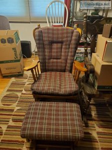 Glider rocker with foot stool