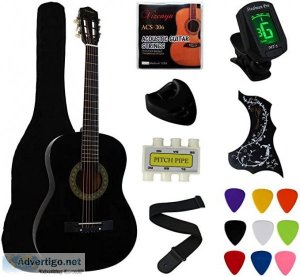 BG38 Black Beginner Acoustic Guitar Starter Package