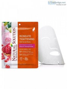 Facial mask with rose and pomegranate