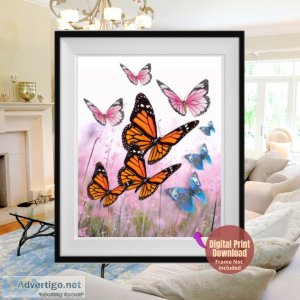 BEAUTIFUL BUTTERFLIES Wall Art Instant Download Digital Print - 