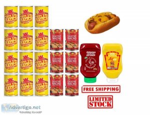 WIENERSCHNITZEL CHILI SAUCE 18 Cans Ricos Nacho Cheese 2 Sauce M