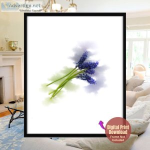 Grape Hyacinth (Muscari) Wall Art Digital Download Printable &nd