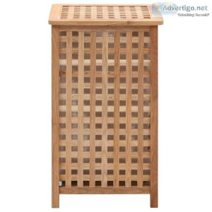 Laundry Bin 39x39x65 cm Solid Walnut Wood