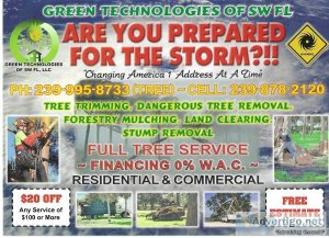 Full service tree company Financing storm clean up