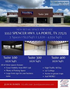 New Retail Center Adjacent to the corner of Hwy 146 and Spencer 