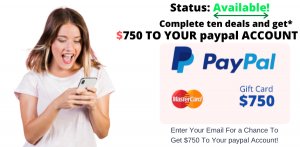 F a 750 PayPal Gift Card Now