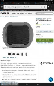 EcoRoam 30 BLUETOOTHAUX. wireless rechargeable powered portable 