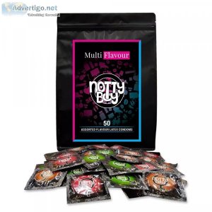 Nottyboy assorted flavored condoms ? 50 count | multipack of str