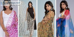 Jovi fashion offers a new style organza dupatta and drape for wo