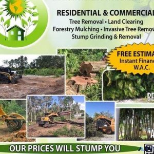 FREE ESTIMATES GRAPPLE LOADS TREE REMOVAL LAND CLEARING