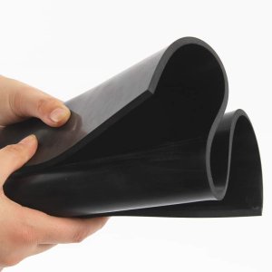 Sheets of rubber suitable for grease, oil and weathering