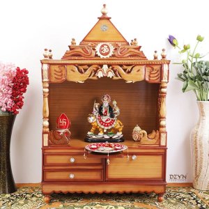 Divine home large floor rested pooja mandir without door