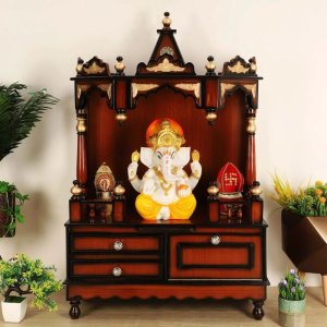 Apratima medium floor rested pooja mandir without door