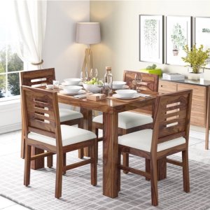 Buy solid wood dining table set (4 seater) - apkainterior