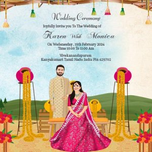 To create a indian wedding invitation crad