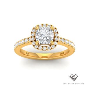 Halo engagement ring | lovegrown diamonds