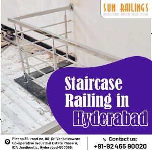 Ss steel staircase in hyderabad - sun railing hyderabad